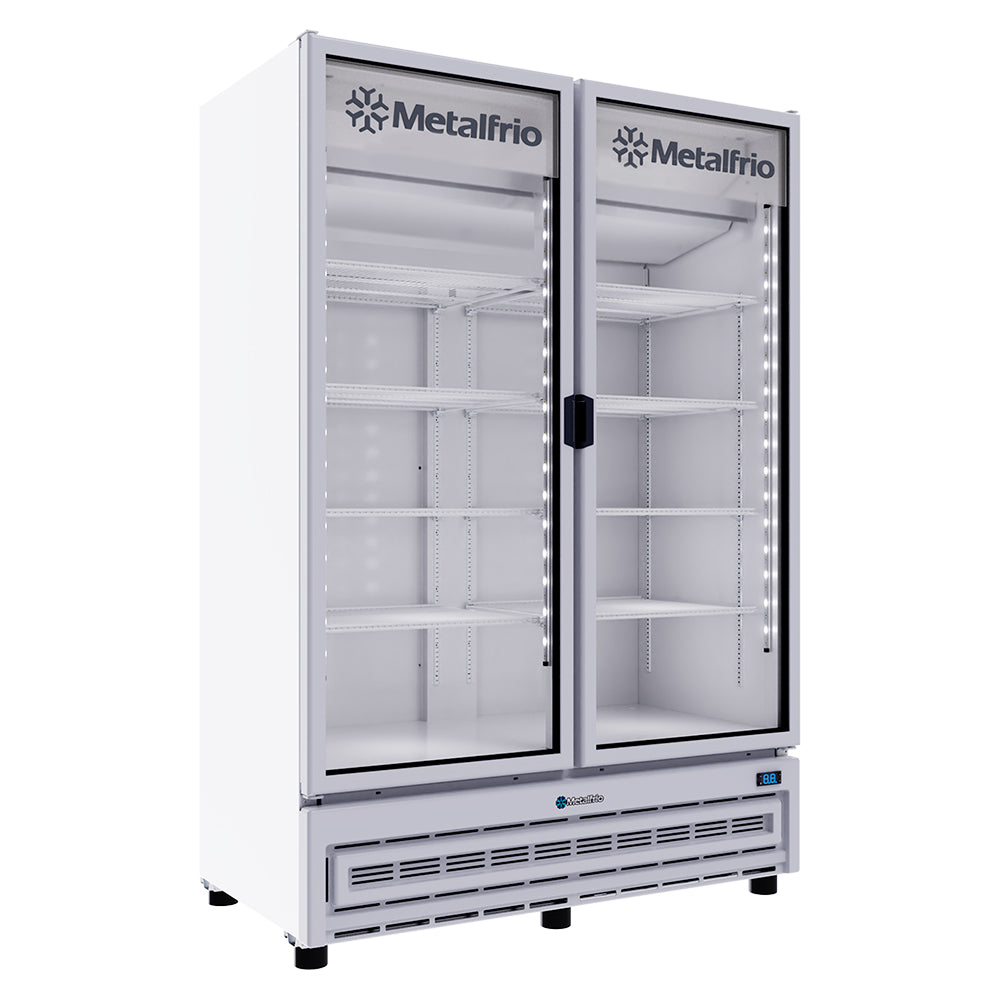 Metalfrio VN-120 Refrigerador Cervecero 2 Puerta De Cristal