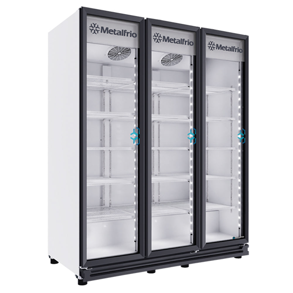 Metalfrio RB-900 Refrigerador 3 Puertas De Cristal Full Glass